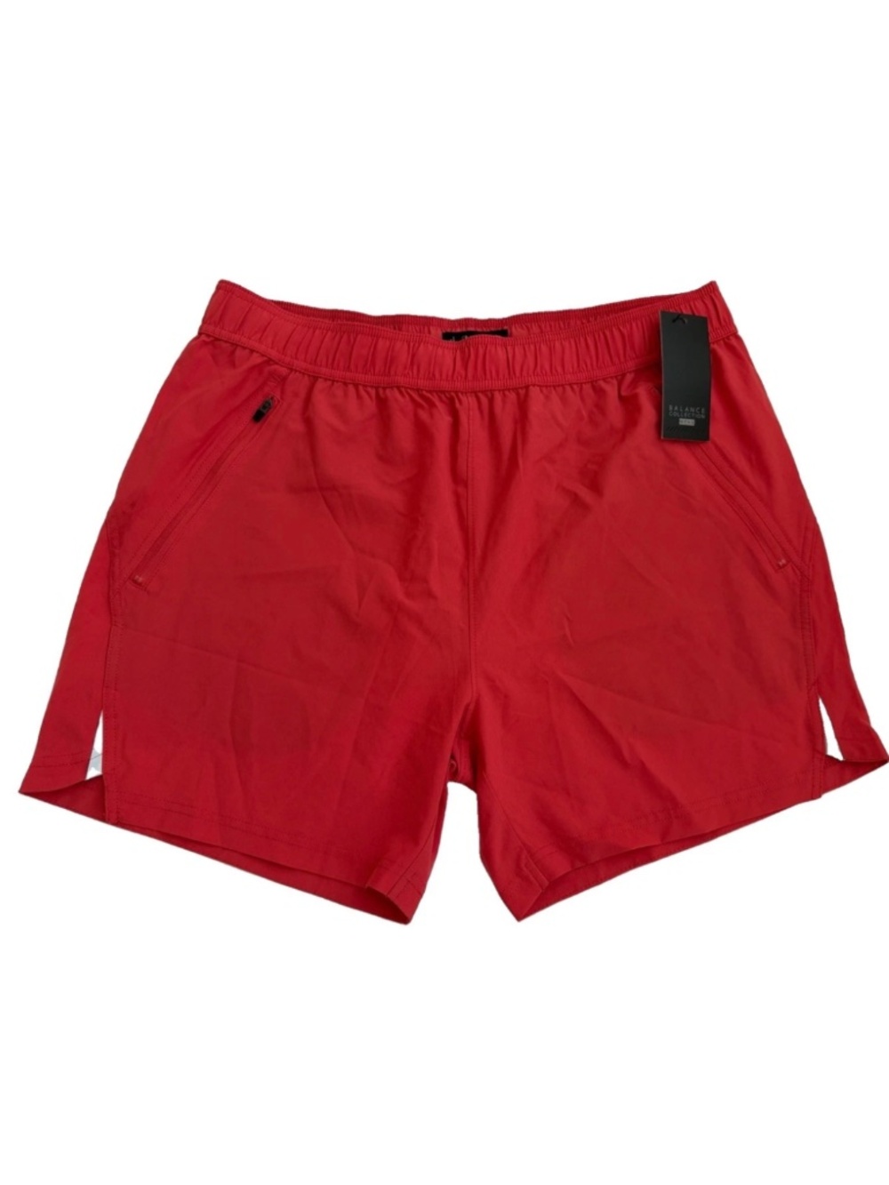 Balance Collection Athletic Woven Shorts Men’s Red 4 Way Stretch Large L 5’